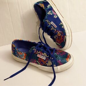 Women’s Superga Korelaw Embroidered Satin Lace-Up 2750 Sneakers Size 6.5